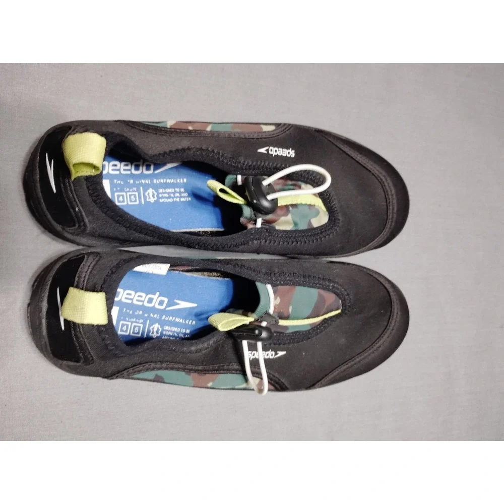 Speedo Camouflage Black Surfwalker Resort Water Shoes Swim Aqua Quick Dry Kids L